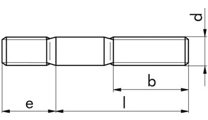Stiftschraube DIN 939 - 8.8 - Zinklamelle silber - M12 X 35