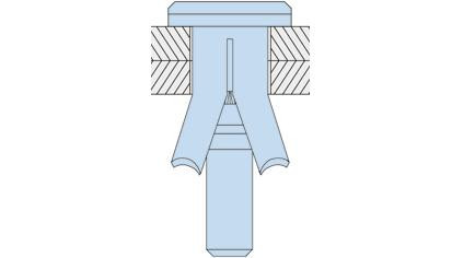 Lindapter® Hollo-Bolt mit Senkkopfschraube Typ HBCSK - Stahl - verzinkt blau - M12 X 55 - HBCSK12-1