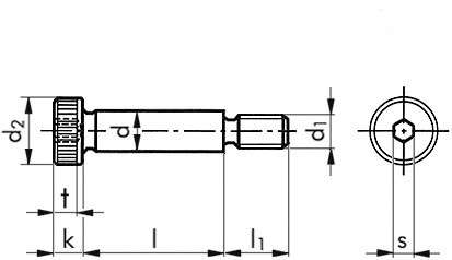 Zylinder-Passschulterschraube ISO 7379 - 012.9 - M12 X 55 - DS16-f9